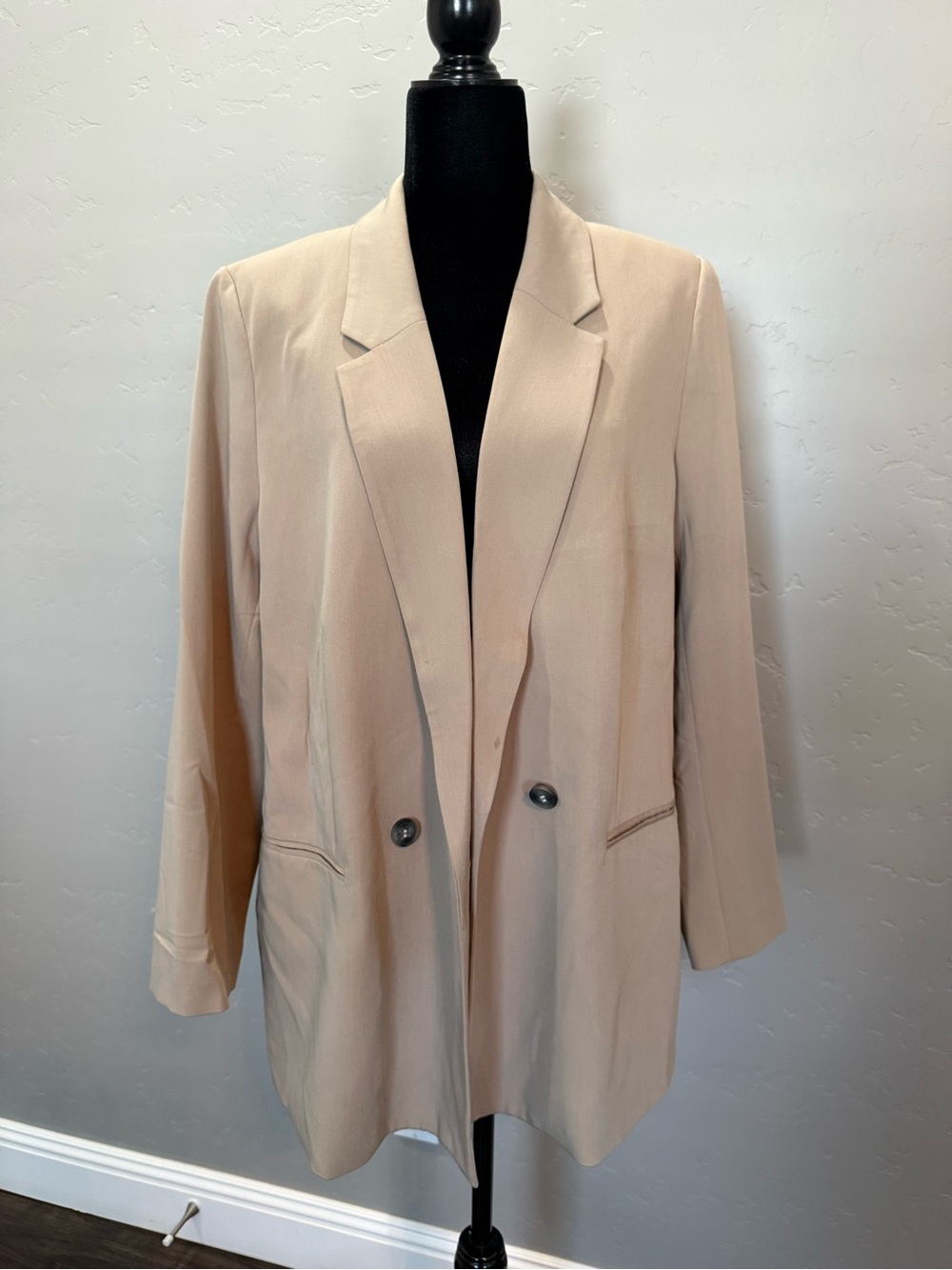 H&M Light Beige Double-Breasted Blazer Jacket